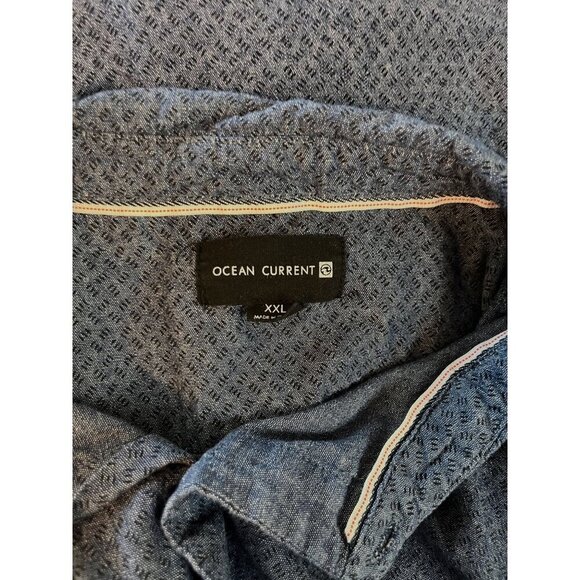 Ocean Current Mens Blue Long Sleeve Button-Up Shirt Size XXLARGE 100% Cotton - Picture 3 of 9